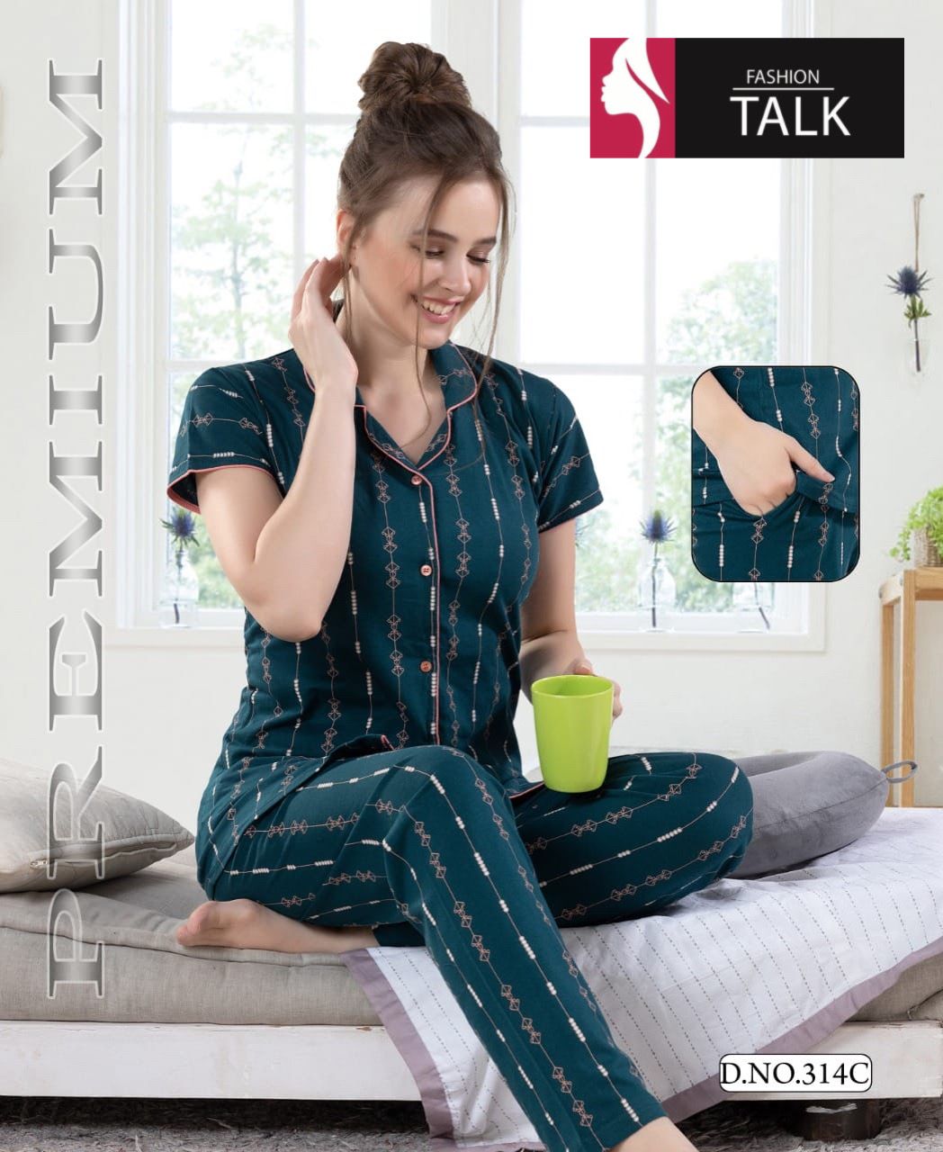 Ft 314 Night Wear Hosiery Cotton Shinker Wholesale Night Suits Collection
